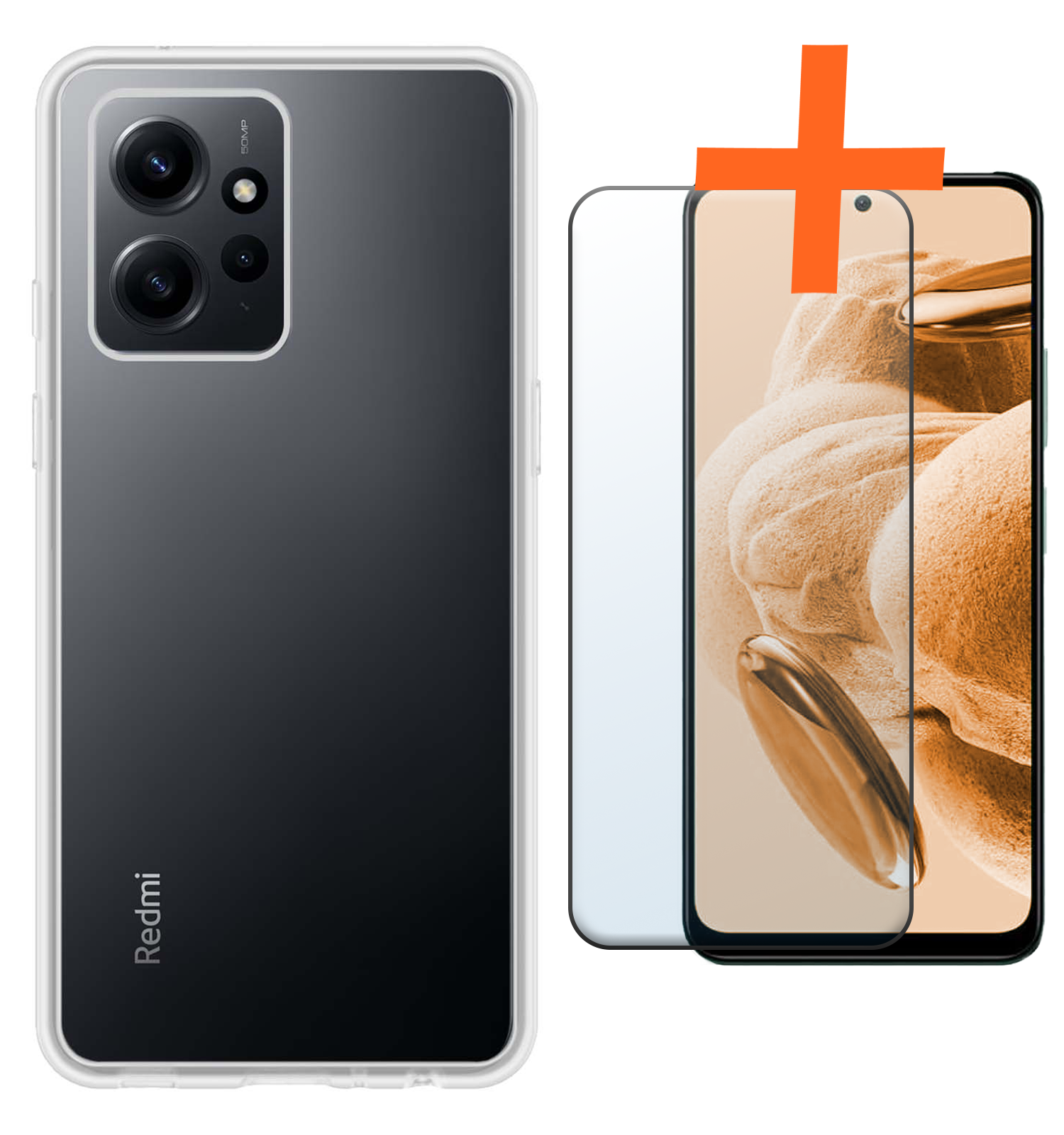 Nomfy Hoesje Geschikt voor Xiaomi Redmi Note 12 4G Hoesje Siliconen Cover Case Met Screenprotector - Hoes Geschikt voor Xiaomi Redmi Note 12 4G Hoes Back Case - Transparant