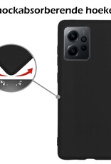 Nomfy Hoesje Geschikt voor Xiaomi Redmi Note 12 4G Hoesje Siliconen Cover Case - Hoes Geschikt voor Xiaomi Redmi Note 12 4G Hoes Back Case - 2-PACK - Zwart