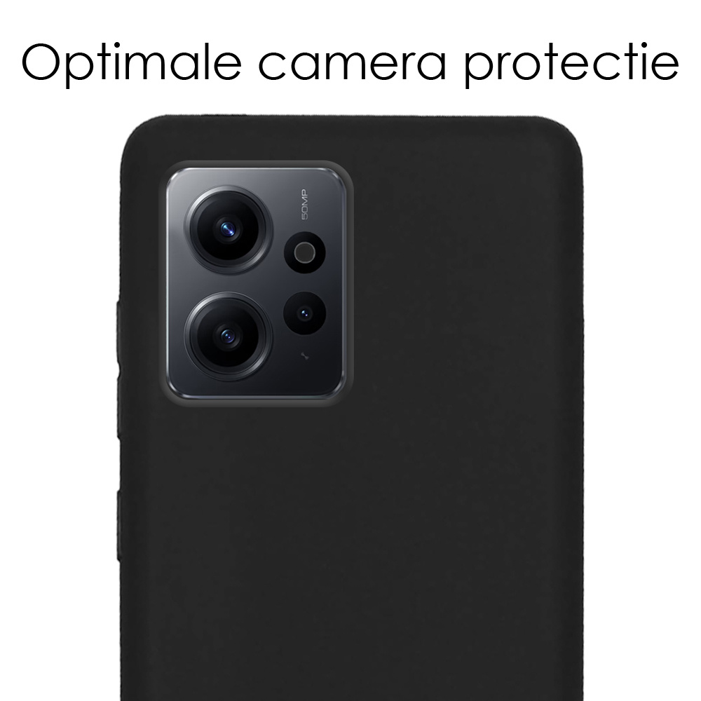 NoXx Hoes Geschikt voor Xiaomi Redmi Note 12 4G Hoesje Cover Siliconen Back Case Hoes Met Screenprotector - Zwart