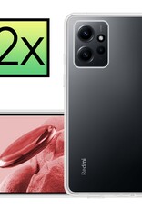 NoXx Hoes Geschikt voor Xiaomi Redmi Note 12 5G Hoesje Cover Siliconen Back Case Hoes - Transparant - 2x