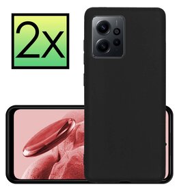 NoXx NoXx Xiaomi Redmi Note 12 5G Hoesje Siliconen - Zwart - 2 PACK