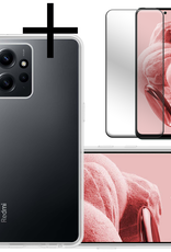 NoXx Hoes Geschikt voor Xiaomi Redmi Note 12 5G Hoesje Cover Siliconen Back Case Hoes Met Screenprotector - Transparant