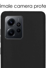 NoXx Hoes Geschikt voor Xiaomi Redmi Note 12 5G Hoesje Cover Siliconen Back Case Hoes Met 2x Screenprotector - Zwart