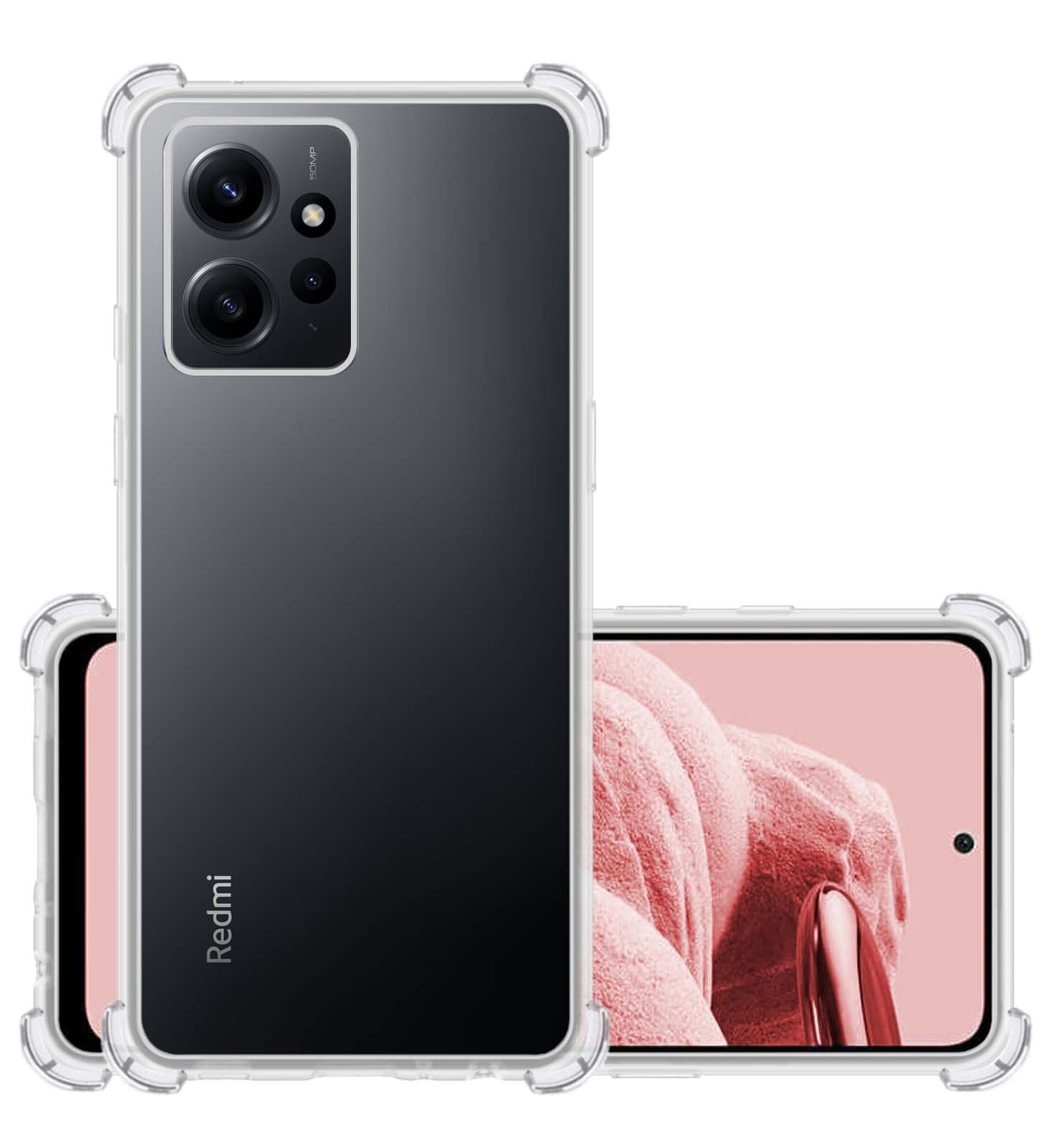 NoXx Hoes Geschikt voor Xiaomi Redmi Note 12 5G Hoesje Siliconen Cover Shock Proof Back Case Shockproof Hoes - Transparant