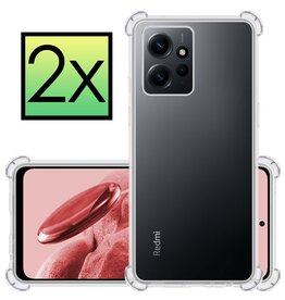 NoXx NoXx Xiaomi Redmi Note 12 5G Hoesje Shockproof - Transparant - 2 PACK