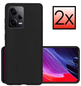 NoXx NoXx Xiaomi Redmi Note 12 Pro Hoesje Siliconen - Zwart - 2 PACK