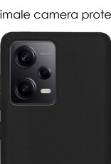 NoXx Hoes Geschikt voor Xiaomi Redmi Note 12 Pro Hoesje Cover Siliconen Back Case Hoes Met 2x Screenprotector - Zwart