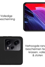 NoXx Hoes Geschikt voor Xiaomi Redmi Note 12 Pro Hoesje Cover Siliconen Back Case Hoes Met Screenprotector - Zwart