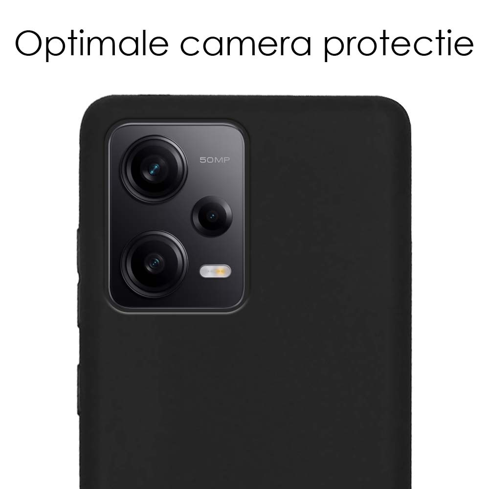 NoXx Hoes Geschikt voor Xiaomi Redmi Note 12 Pro Hoesje Cover Siliconen Back Case Hoes Met Screenprotector - Zwart