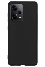 NoXx Hoes Geschikt voor Xiaomi Redmi Note 12 Pro Hoesje Cover Siliconen Back Case Hoes Met Screenprotector - Zwart