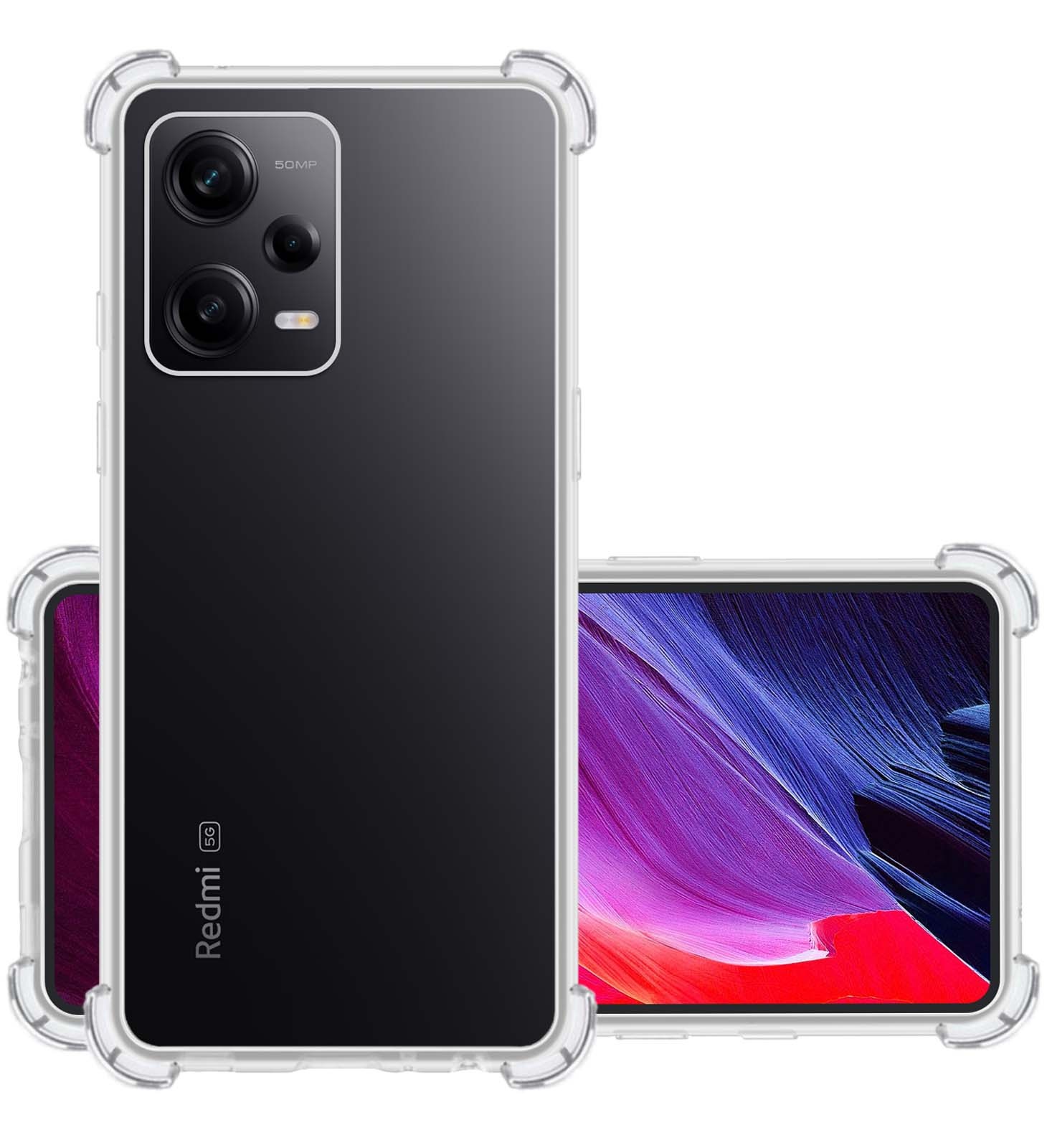 NoXx Hoes Geschikt voor Xiaomi Redmi Note 12 Pro Hoesje Siliconen Cover Shock Proof Back Case Shockproof Hoes - Transparant