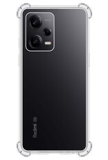 NoXx Hoes Geschikt voor Xiaomi Redmi Note 12 Pro Hoesje Siliconen Cover Shock Proof Back Case Shockproof Hoes - Transparant - 2x