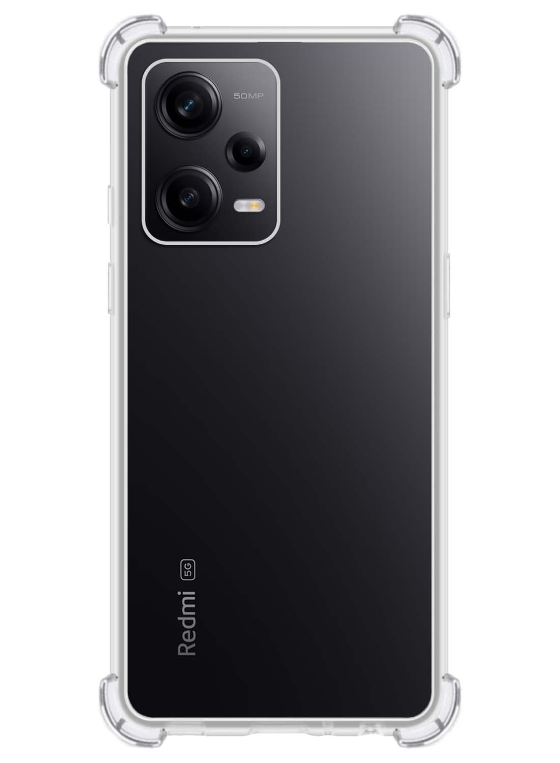 NoXx Hoes Geschikt voor Xiaomi Redmi Note 12 Pro Hoesje Siliconen Cover Shock Proof Back Case Shockproof Hoes Met 2x Screenprotector - Transparant