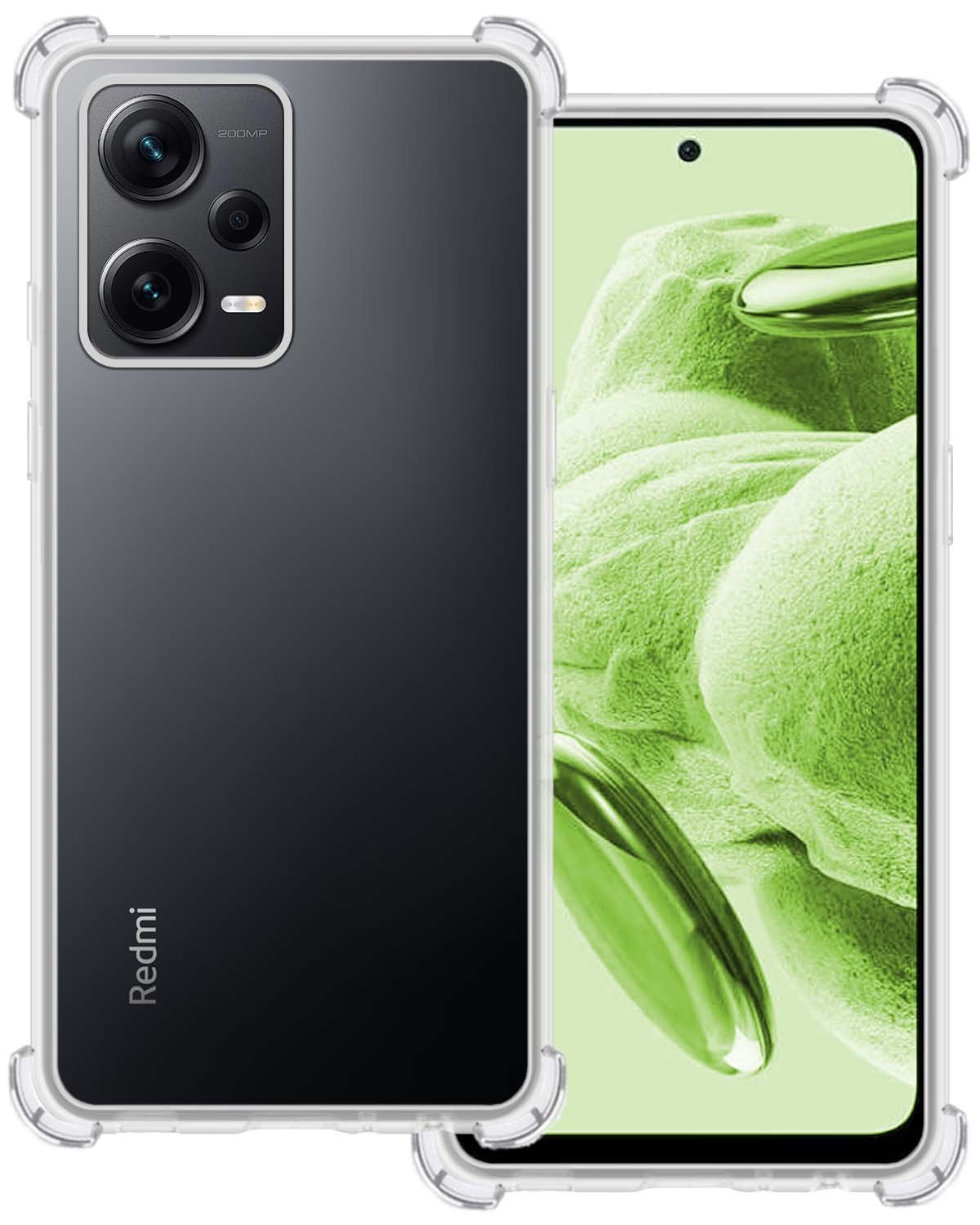 BASEY. Hoes Geschikt voor Xiaomi Redmi Note 12 Pro+ Hoesje Shock Proof Case Hoes Siliconen - Hoesje Geschikt voor Xiaomi Redmi Note 12 Pro+ Hoes Cover Shockproof - Transparant