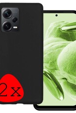 BASEY. Hoes Geschikt voor Xiaomi Redmi Note 12 Pro+ Hoesje Siliconen Back Cover Case - Hoesje Geschikt voor Xiaomi Redmi Note 12 Pro+ Hoes Cover Hoesje - Zwart - 2 Stuks
