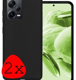 BASEY. BASEY. Xiaomi Redmi Note 12 Pro+ Hoesje Siliconen - Zwart - 2 PACK
