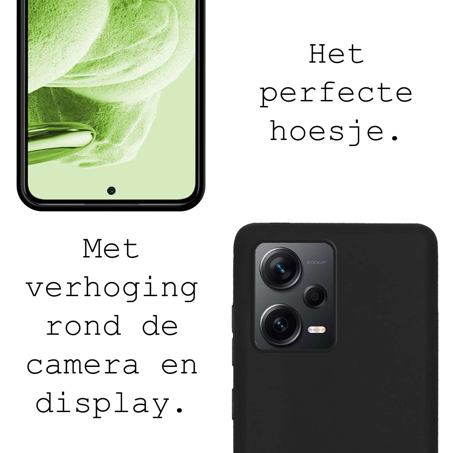 BASEY. Hoes Geschikt voor Xiaomi Redmi Note 12 Pro+ Hoesje Siliconen Back Cover Case - Hoesje Geschikt voor Xiaomi Redmi Note 12 Pro+ Hoes Cover Hoesje - Zwart - 2 Stuks