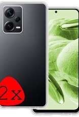 BASEY. Hoes Geschikt voor Xiaomi Redmi Note 12 Pro+ Hoesje Siliconen Back Cover Case - Hoesje Geschikt voor Xiaomi Redmi Note 12 Pro+ Hoes Cover Hoesje - Transparant - 2 Stuks