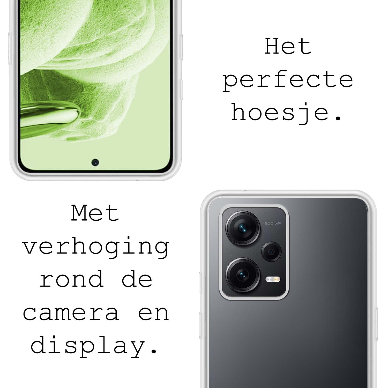 BASEY. Hoes Geschikt voor Xiaomi Redmi Note 12 Pro+ Hoesje Siliconen Back Cover Case - Hoesje Geschikt voor Xiaomi Redmi Note 12 Pro+ Hoes Cover Hoesje - Transparant - 2 Stuks