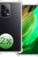 BASEY. Hoes Geschikt voor Xiaomi Redmi Note 12 Pro Hoesje Shock Proof Case Hoes Siliconen - Hoesje Geschikt voor Xiaomi Redmi Note 12 Pro Hoes Cover Shockproof - Transparant - 2 Stuks
