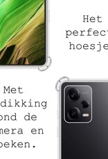 BASEY. Hoes Geschikt voor Xiaomi Redmi Note 12 Pro Hoesje Shock Proof Case Hoes Siliconen - Hoesje Geschikt voor Xiaomi Redmi Note 12 Pro Hoes Cover Shockproof - Transparant - 2 Stuks