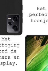 BASEY. Hoes Geschikt voor Xiaomi Redmi Note 12 Pro Hoesje Siliconen Back Cover Case Met Screenprotector - Hoesje Geschikt voor Xiaomi Redmi Note 12 Pro Hoes Cover Hoesje - Zwart