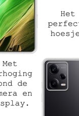BASEY. Hoes Geschikt voor Xiaomi Redmi Note 12 Pro Hoesje Siliconen Back Cover Case Met 2x Screenprotector - Hoesje Geschikt voor Xiaomi Redmi Note 12 Pro Hoes Cover Hoesje - Transparant