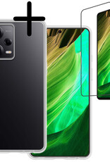 BASEY. Hoes Geschikt voor Xiaomi Redmi Note 12 Pro Hoesje Siliconen Back Cover Case Met Screenprotector - Hoesje Geschikt voor Xiaomi Redmi Note 12 Pro Hoes Cover Hoesje - Transparant