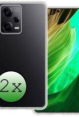 BASEY. Hoes Geschikt voor Xiaomi Redmi Note 12 Pro Hoesje Siliconen Back Cover Case - Hoesje Geschikt voor Xiaomi Redmi Note 12 Pro Hoes Cover Hoesje - Transparant - 2 Stuks