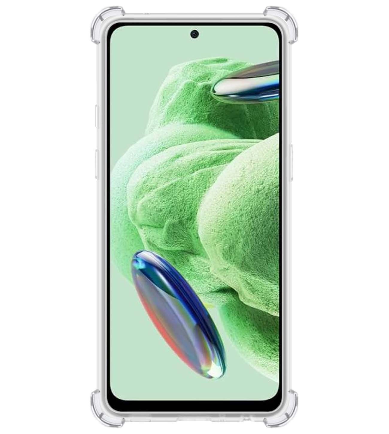 BASEY. Hoes Geschikt voor Xiaomi Redmi Note 12 5G Hoesje Shock Proof Case Hoes Siliconen Met Screenprotector - Hoesje Geschikt voor Xiaomi Redmi Note 12 5G Hoes Cover Shockproof - Transparant
