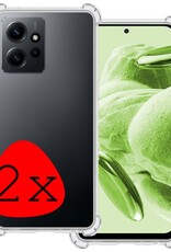 BASEY. Hoes Geschikt voor Xiaomi Redmi Note 12 5G Hoesje Shock Proof Case Hoes Siliconen - Hoesje Geschikt voor Xiaomi Redmi Note 12 5G Hoes Cover Shockproof - Transparant - 2 Stuks