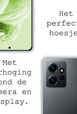 BASEY. Hoes Geschikt voor Xiaomi Redmi Note 12 5G Hoesje Siliconen Back Cover Case Met Screenprotector - Hoesje Geschikt voor Xiaomi Redmi Note 12 5G Hoes Cover Hoesje - Transparant