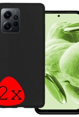 BASEY. Hoes Geschikt voor Xiaomi Redmi Note 12 5G Hoesje Siliconen Back Cover Case - Hoesje Geschikt voor Xiaomi Redmi Note 12 5G Hoes Cover Hoesje - Zwart - 2 Stuks