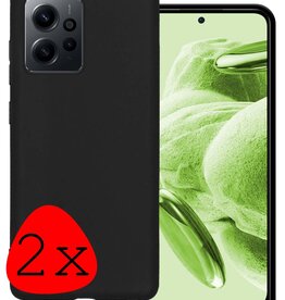 BASEY. BASEY. Xiaomi Redmi Note 12 5G Hoesje Siliconen - Zwart - 2 PACK