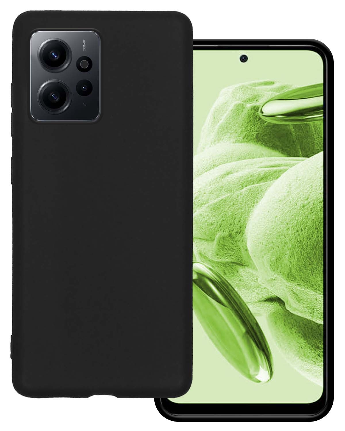 BASEY. Hoes Geschikt voor Xiaomi Redmi Note 12 5G Hoesje Siliconen Back Cover Case - Hoesje Geschikt voor Xiaomi Redmi Note 12 5G Hoes Cover Hoesje - Zwart