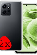 BASEY. Hoes Geschikt voor Xiaomi Redmi Note 12 5G Hoesje Siliconen Back Cover Case - Hoesje Geschikt voor Xiaomi Redmi Note 12 5G Hoes Cover Hoesje - Transparant - 2 Stuks