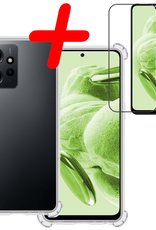 BASEY. Hoes Geschikt voor Xiaomi Redmi Note 12 4G Hoesje Shock Proof Case Hoes Siliconen Met Screenprotector - Hoesje Geschikt voor Xiaomi Redmi Note 12 4G Hoes Cover Shockproof - Transparant