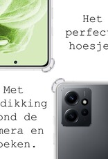 BASEY. Hoes Geschikt voor Xiaomi Redmi Note 12 4G Hoesje Shock Proof Case Hoes Siliconen Met Screenprotector - Hoesje Geschikt voor Xiaomi Redmi Note 12 4G Hoes Cover Shockproof - Transparant