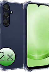 BASEY. Hoes Geschikt voor Samsung A25 Hoesje Shock Proof Case Hoes Siliconen - Hoesje Geschikt voor Samsung Galaxy A25 Hoes Cover Shockproof - Transparant - 2 Stuks