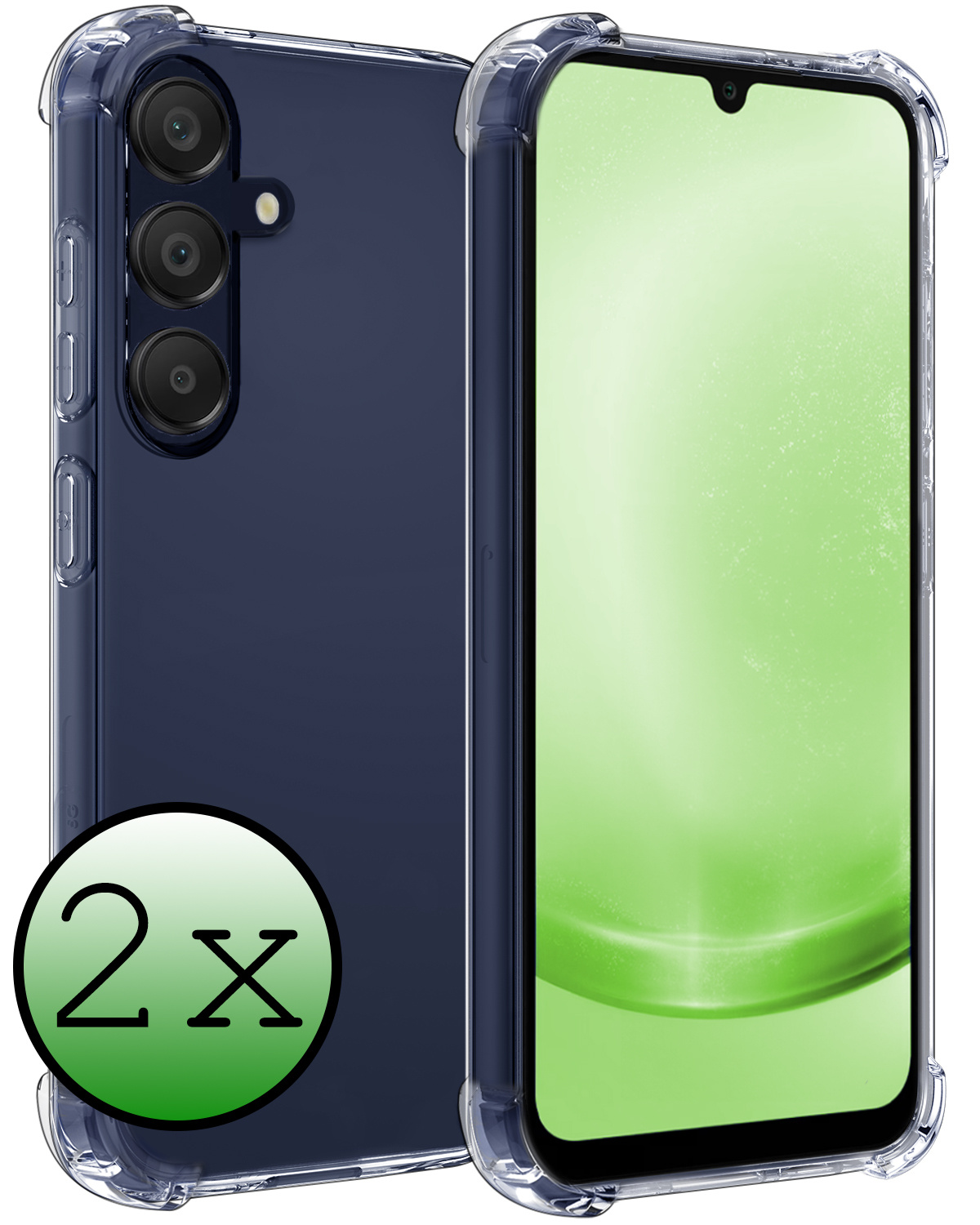 BASEY. Hoes Geschikt voor Samsung A25 Hoesje Shock Proof Case Hoes Siliconen - Hoesje Geschikt voor Samsung Galaxy A25 Hoes Cover Shockproof - Transparant - 2 Stuks
