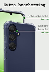 BASEY. Hoes Geschikt voor Samsung A25 Hoesje Shock Proof Case Hoes Siliconen - Hoesje Geschikt voor Samsung Galaxy A25 Hoes Cover Shockproof - Transparant - 2 Stuks