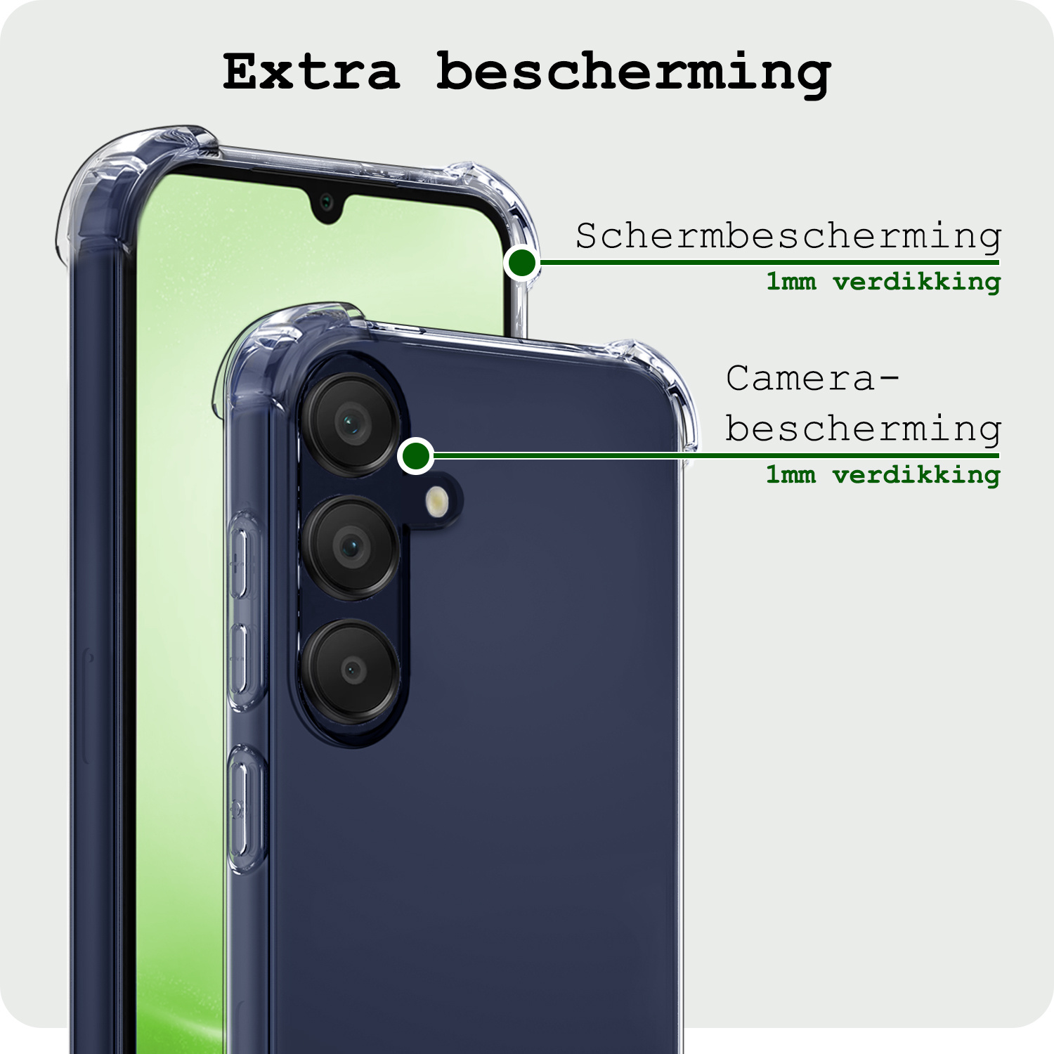 BASEY. Hoes Geschikt voor Samsung A25 Hoesje Shock Proof Case Hoes Siliconen - Hoesje Geschikt voor Samsung Galaxy A25 Hoes Cover Shockproof - Transparant - 2 Stuks