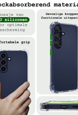 BASEY. Hoes Geschikt voor Samsung A25 Hoesje Shock Proof Case Hoes Siliconen - Hoesje Geschikt voor Samsung Galaxy A25 Hoes Cover Shockproof - Transparant - 2 Stuks