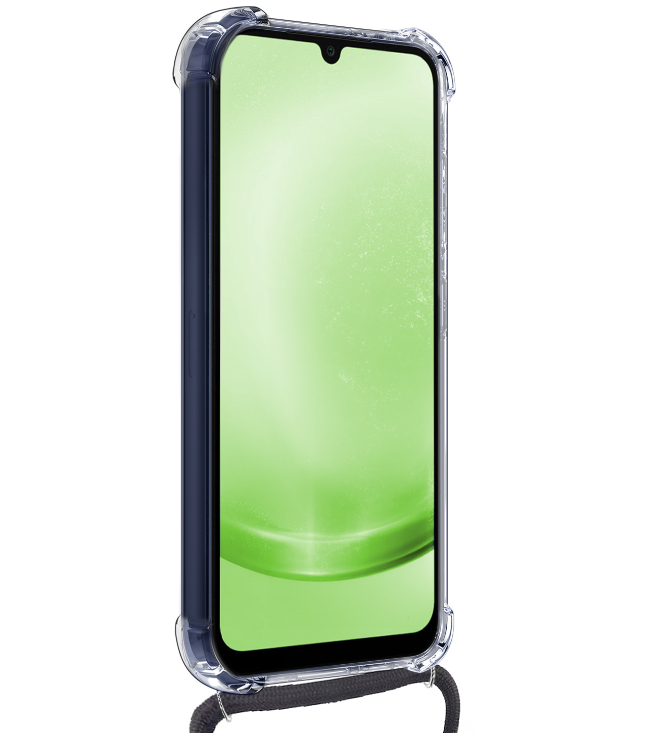 BASEY. Hoes Geschikt voor Samsung A25 Hoesje Shock Proof Case Met Koord Shock Hoes Met Koord - Hoesje Geschikt voor Samsung Galaxy A25 Hoes Cover Met Koord - Transparant