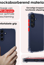 NoXx Hoes Geschikt voor Samsung A25 Hoesje Siliconen Cover Shock Proof Back Case Shockproof Hoes - Transparant