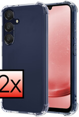 NoXx Hoes Geschikt voor Samsung A25 Hoesje Siliconen Cover Shock Proof Back Case Shockproof Hoes - Transparant - 2x