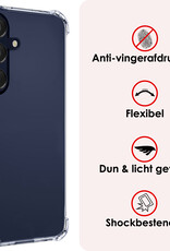 NoXx Hoes Geschikt voor Samsung A25 Hoesje Siliconen Cover Shock Proof Back Case Shockproof Hoes Met 2x Screenprotector - Transparant