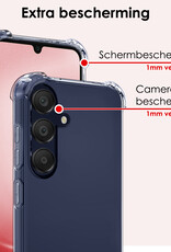 NoXx Hoes Geschikt voor Samsung A25 Hoesje Siliconen Cover Shock Proof Back Case Shockproof Hoes Met 2x Screenprotector - Transparant