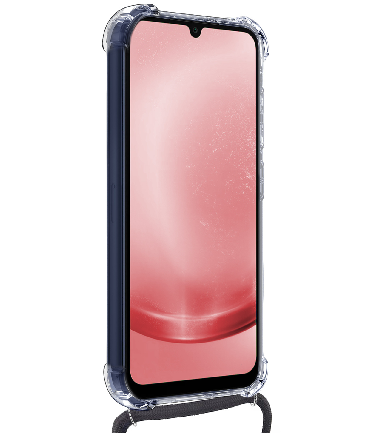 NoXx Hoes Geschikt voor Samsung A25 Hoesje Transparant Met Telefoonkoord Cover Shock Proof Case Koord Hoes