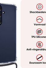 NoXx Hoes Geschikt voor Samsung A25 Hoesje Transparant Met Telefoonkoord Cover Shock Proof Case Koord Hoes